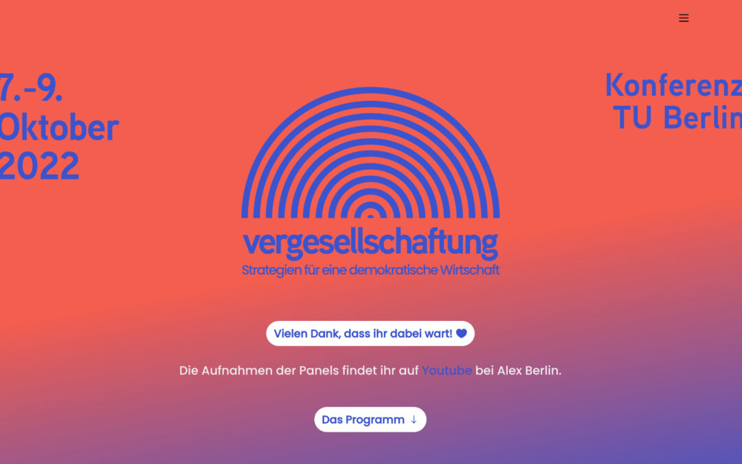 Save the date: Vergesellschaftungs-konferenz